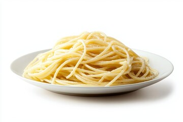 Elegant spaghetti with parmesan in white dish classic italian cuisine still life food photography