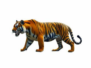 Obraz premium Tiger on white background. Wild animal concept
