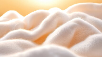 Captivating Macro View of Soft Cotton Fibers Bathed in Warm Sunlight