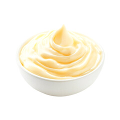 Creamy Mayonnaise in a Bowl Swirled Delightful Texture