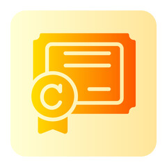 Certificate gradient icon
