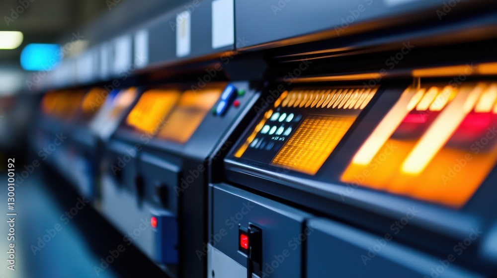 Poster digital printing system with live status display
