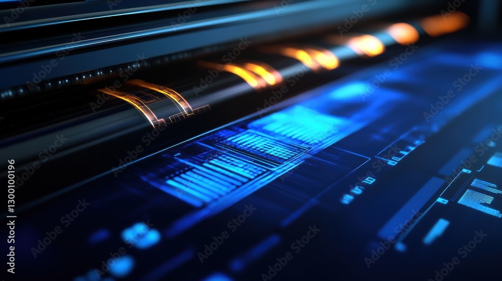 Poster digital printing system with futuristic interface design