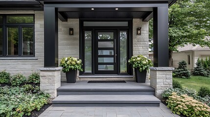 A Stylish Aluminum Front Door with Sophisticated Look
