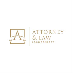 initials monogram A letter attorney and law business logo design concept, vector illustration.	
