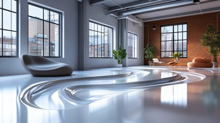 Fototapeta premium Sculptural Floor in Modern Loft Apartment