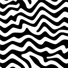 Black and White Wavy Abstract Pattern Background.