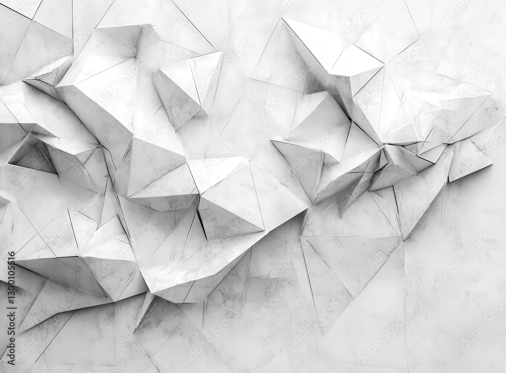 Poster abstract geometric background with sharp white polygonal shapes creating a modern and artistic wall 