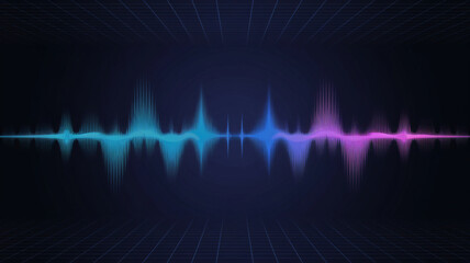 Futuristic Soundwave Visualization - Abstract Audio Frequency Background