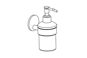 Liquid Soap Dispenser, bathfittings products accessories bathroom fittings vector illustrator