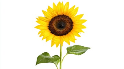Obraz premium Vibrant Yellow Sunflower Isolated on White Background
