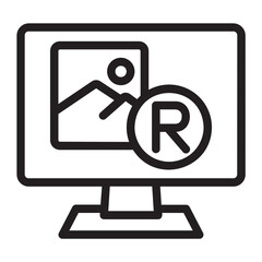 Copyrigted Content  line icon