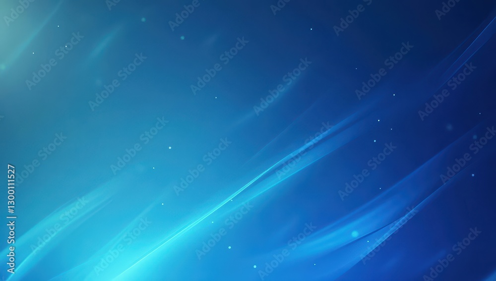 Aufkleber abstract gradient background with soft flowing blue waves and delicate light particles for use in di
