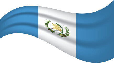 Guatemala wavy flag, waving flag vector illustration