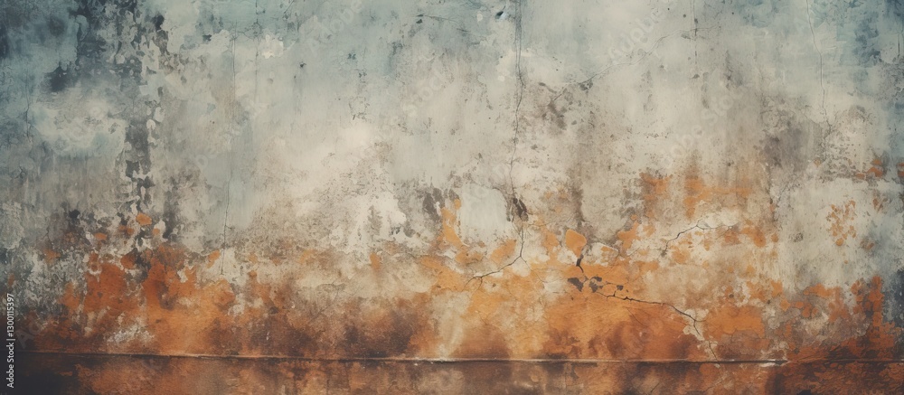 Aufkleber vintage textured grunge wall with muted blue and rust tones, featuring a smooth transition from uppe