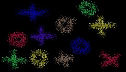 colorful fireworks on black background