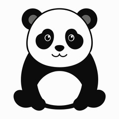 cute panda illustration on white background