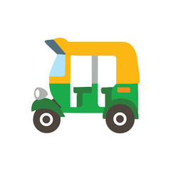 Auto rickshaw. Vector illustration of auto rickshaw on white background.  

