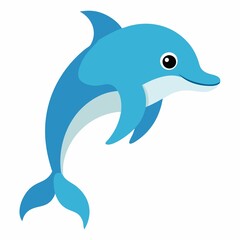 dolphin illustration on white background