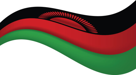 Malawi wavy flag, waving flag vector illustration