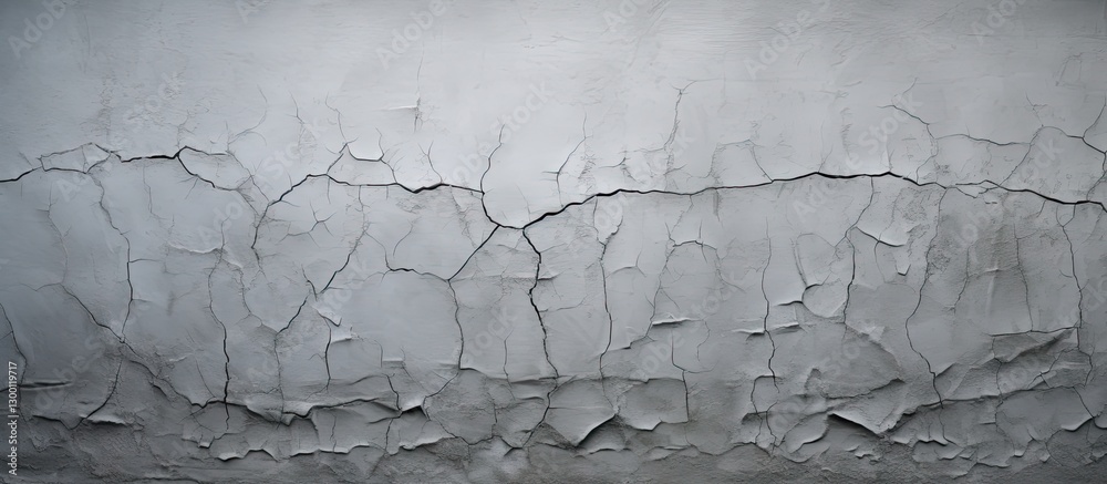 Fototapete Cracked concrete grey wall texture with subtle tones and patterns creates ideal empty space for text placement, showcasing aged surface details.