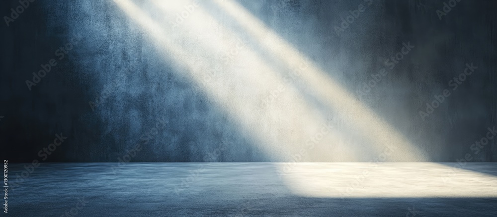 Aufkleber dramatic spotlight beams illuminating a dim, empty space with a textured dark gray background and a 