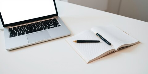  Clean Study Desk with an Open Notebook and Unused Laptop, Symbolizing Boredom