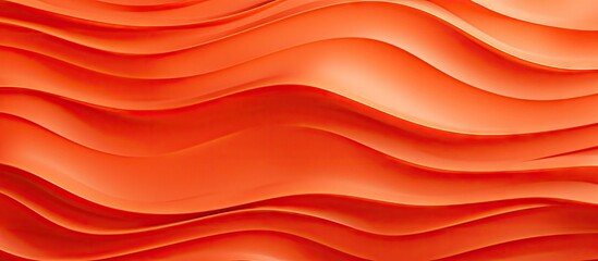 Fototapeta premium Wavy orange plastic texture background with smooth flowing lines creating ample copy space for design projects and advertising needs.
