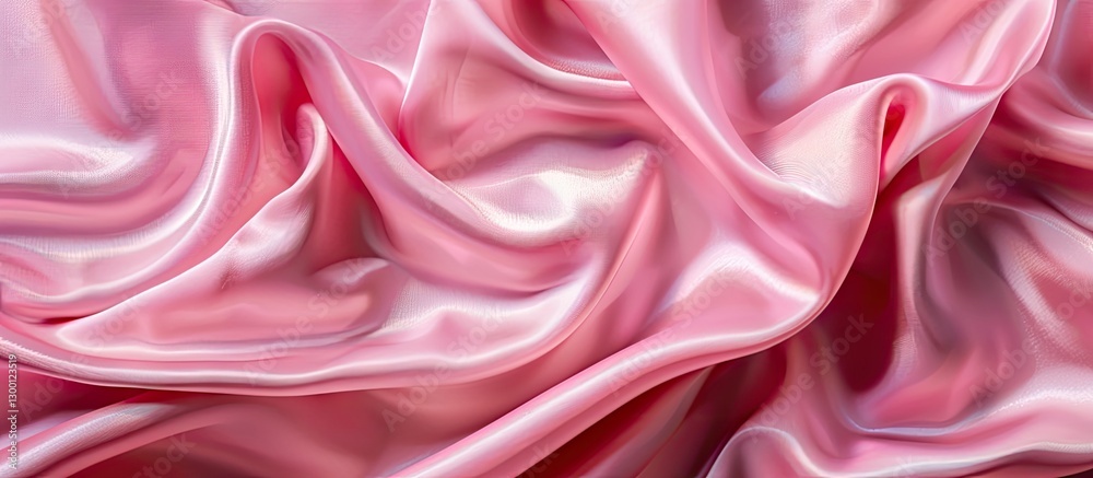Fototapete elegant pink satin fabric elegantly draped creating soft waves and gentle folds with a shiny surface