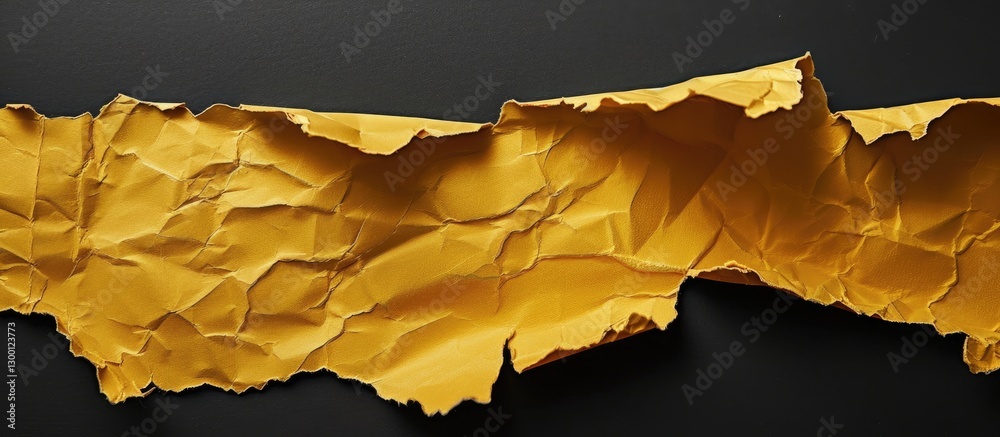 Leinwandbilder crumpled yellow paper scrap positioned centrally on a solid black background creating an ample copy 