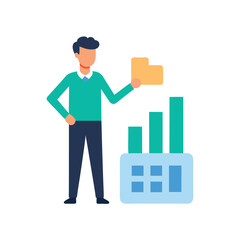 Businessperson actively calculating revenue forecasts for future growth projections