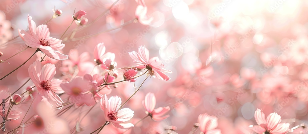 Leinwandbilder soft focus blurry light pink flower background with soft bokeh effect subtle pastel tones ideal for 