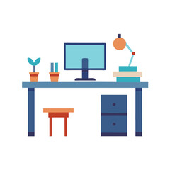 Corporate workspace featuring an elegant professional desk arrangement for efficiency