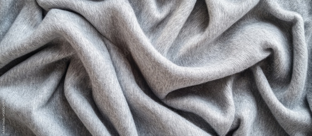 Poster cozy soft gray fleece fabric with rich texture drapes gracefully creating a warm inviting atmosphere