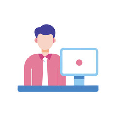 Employee efficiently setting up video conferencing for seamless remote collaboration