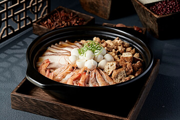 Casserole dishes land, sea and air