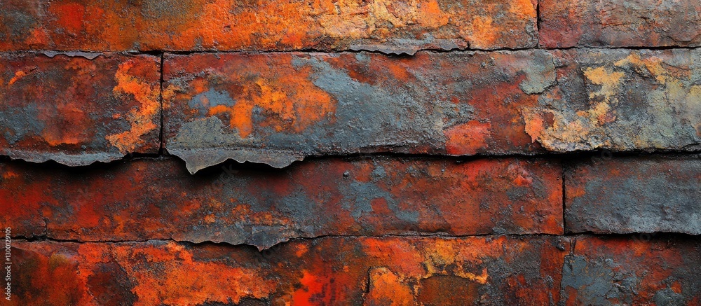 Leinwandbilder Aged textured red and black brick wall background highlighting rustic colors with unique patterns showcasing time-worn charm and character