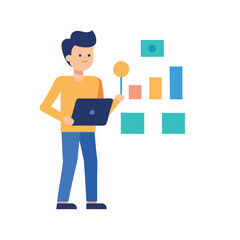 Entrepreneur actively planning a startup strategy with innovative digital tools