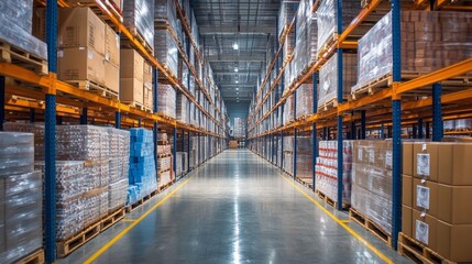 Fototapeta premium Optimizing temperature-controlled warehouse logistics for perishable goods efficiency