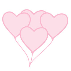 pink love balloons elements vector 
