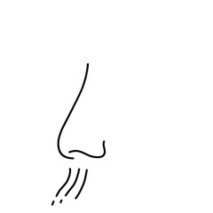 Breathing Nose Vector Icon 