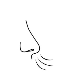 Breathing Nose Vector Icon 