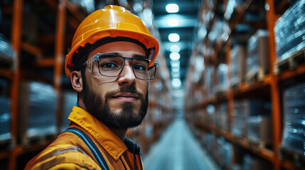 Industrial engineers planning a logistics system, improving warehouse automation, analyzing AI-powered robotics, and discussing real-time inventory tracking