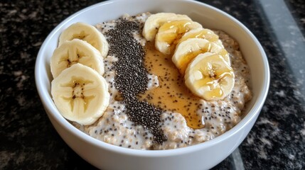 Delicious Oatmeal with Banana and Chia Seeds