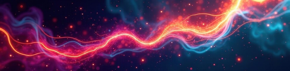 Obraz premium Abstract toxic energy surge, vibrant streaks on dark backdrop, flow, design