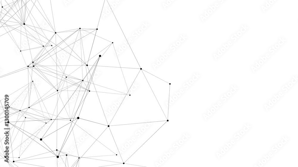 Poster line connect network animation on white background. line technology data connection and business bac