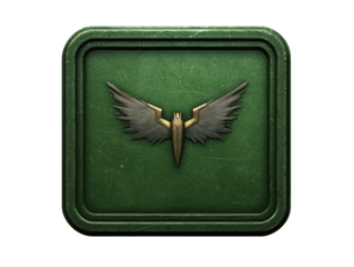 Serene green square with bird, a minimalist nature design for tranquil wildlife symbolism