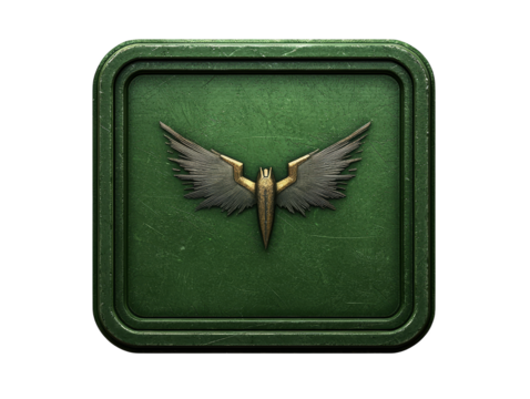 Serene green square with bird, a minimalist nature design for tranquil wildlife symbolism