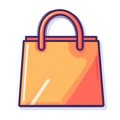 Minimalist shopper bag icon with soft lines