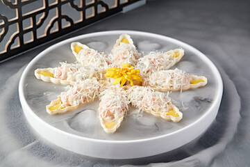 Gunkan Fruit Salad with Cheese and Shrimp